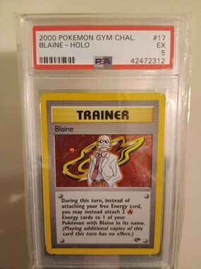 2000 POKEMON GYM CHALLENGE #17 BLAINE-HOLO PSA 5